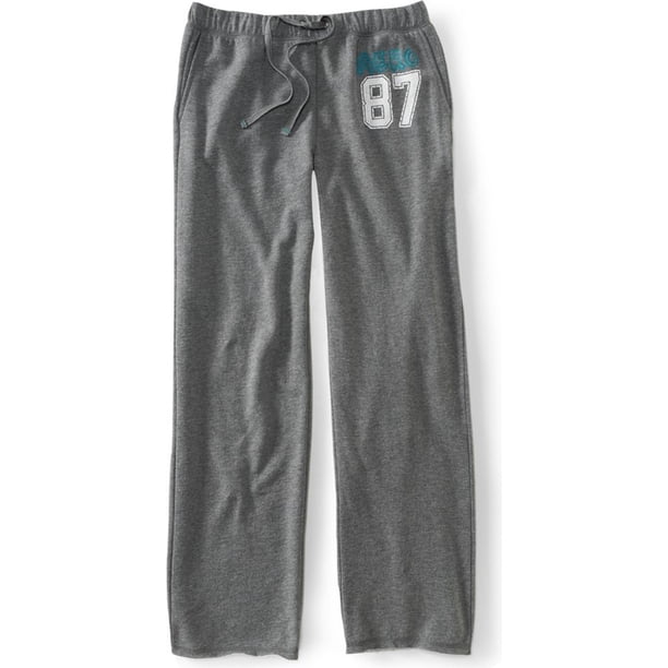 Pantalones de Chándal Aeropostale Mujer Diamantes Imitación Gris Grande