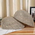 thumbnail image 4 of Women's/Men's Straw Flat Cap - Hat with visor Spring-summer L（58-60cm）, 4 of 5