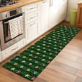 thumbnail image 2 of 2'x6' Rug Runners for Hallways Kitchen, Green Christmas Non Slip Entryway Beside Floor Carpet Runner, Green Botanical Xmas Balls Star Washable Laundry Room Bedroom Throw Rugs Mat for Family Pet, 2 of 8