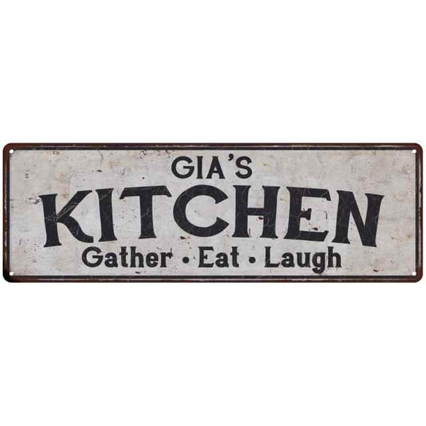 Gia S Kitchen Personalized Rustic Chic Decor Gift 8x24 Sign 108240051022 Walmart Com Walmart Com