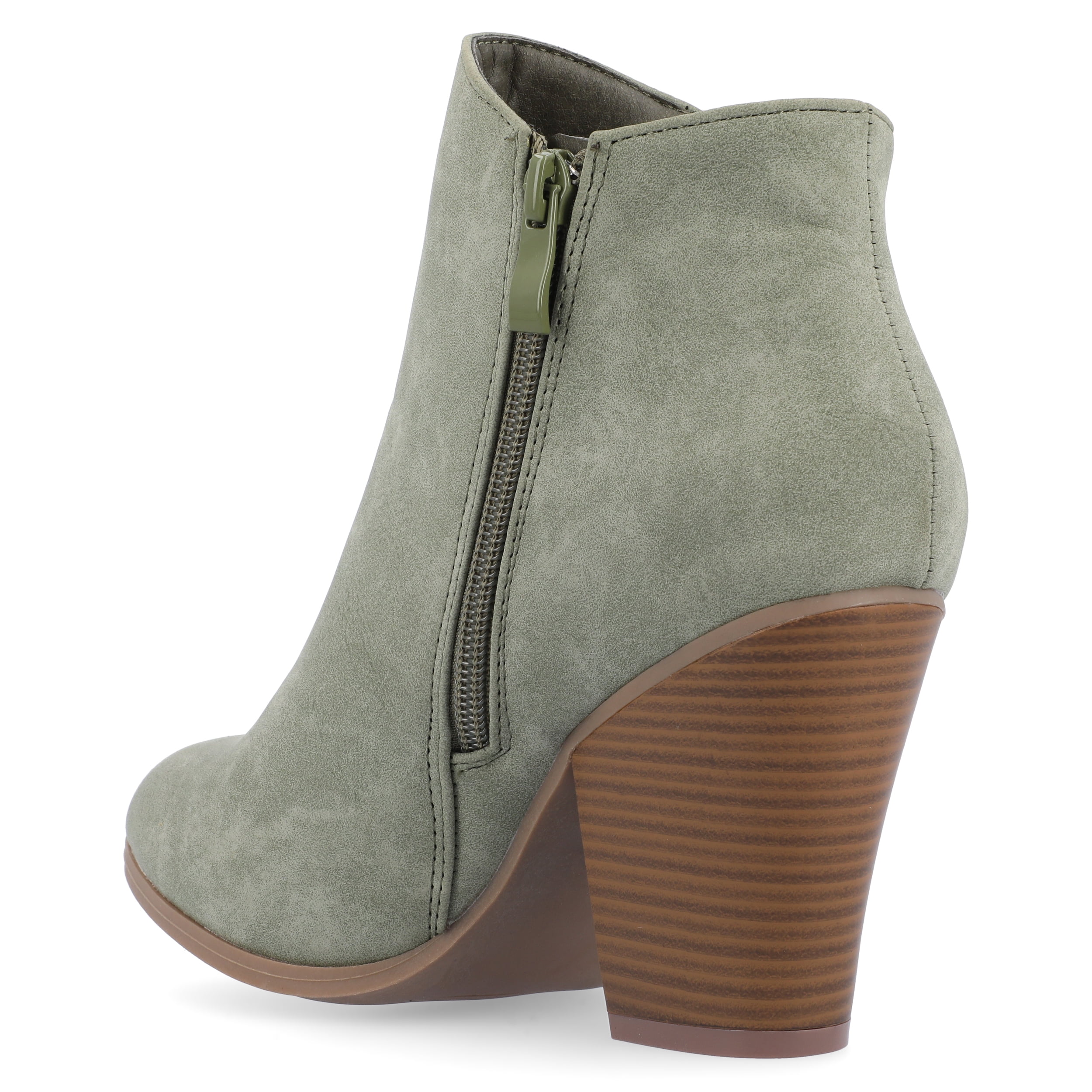 Journee Womens Vally Inside Zip Stacked Heel Booties, Widths Available