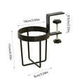 thumbnail image 3 of Cup Holder, Desk Mounted Iron Bracket, No Drill Adjustable Drink Caddy, Side Table Fixed Cup Shelf, Office Chair Armrest Storage Organizer, 3 of 6