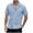 Light Blue, variant on WREESH Men's Beach Fashion Short Sleeve Button Down Shirt with Cuban Neck and Striped Pattern Black