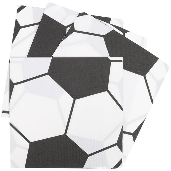 COSMOBETTY 100Pcs Disposable Soccer Paper Napkins for Wedding and Dinner Parties 13x13in