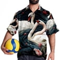 thumbnail image 4 of Swan Men's Short Sleeve Beach Button Down Casual Printed Summer Shirts - Unisex, 4 of 6