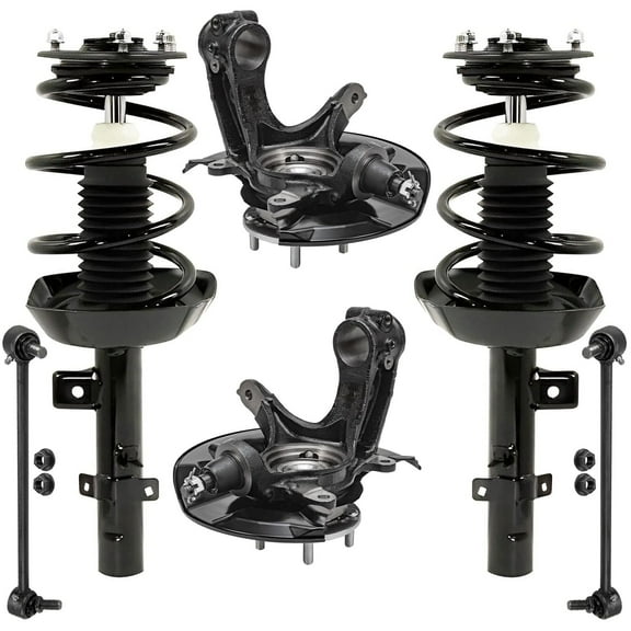 Detroit Axle - Front Steering Knuckles & Wheel Hub Bearings Struts Sway Bars Kit Replacement for 2013-2016 Honda Accord 2.4L