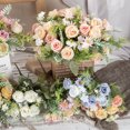 thumbnail image 2 of CSChome Artificial Flower Artificial Flower Bunch: Realistic Looking Non fading 5 Forks with 4 Rosebuds Perfect for Wedding Simulation Bouquets and Home Decor, 2 of 7