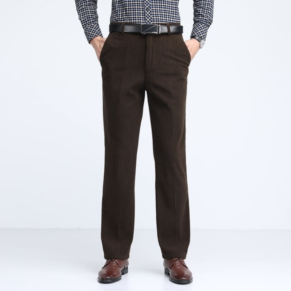 Mifsaly Men Corduroy Pants Plus Size Straight Leg Dress Pant formal Business Trousers Office Wedding Spring Summer Clothes XXXL
