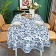 thumbnail image 2 of Oval Tablecloth 52x70 Inch, Blue Paisley Floral Oval Table Cloth, Waterproof Wrinkle Free Oval Table Cover for Indoor Outdoor Kitchen Dinning Room, 2 of 6