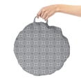 thumbnail image 2 of Abstract Round Floor Cushion with Handle, Illustration of Repetitive Modern Rhombus Stars Symmetrical Geometry, Pillow for Living Room & Dorms, 18" Round, Dimgray Grey Pale Grey, by Ambesonne, 2 of 4