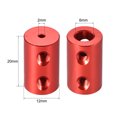 thumbnail image 3 of Acoplamiento de eje de 2 mm a 6 mm Bore L20xD12 Conector rígido flexible de rueda de motor robot rojo, 3 of 3