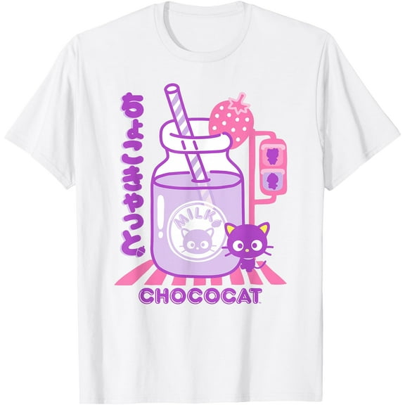 Chococat Strawberry Milk DTG Print Unisex T-Shirt