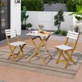 thumbnail image 4 of Costway 3-Piece Folding Patio Bistro Setwith Slatted Design Small Outdoor Furniture Set, 4 of 10