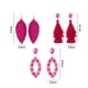 thumbnail image 2 of 3 pares de pendientes colgantes geométricos rectangulares, pendientes de aro bohemios para mujeres pendientes de gota rosa fuerte pendiente de gota de declaración ligera, 2 of 5