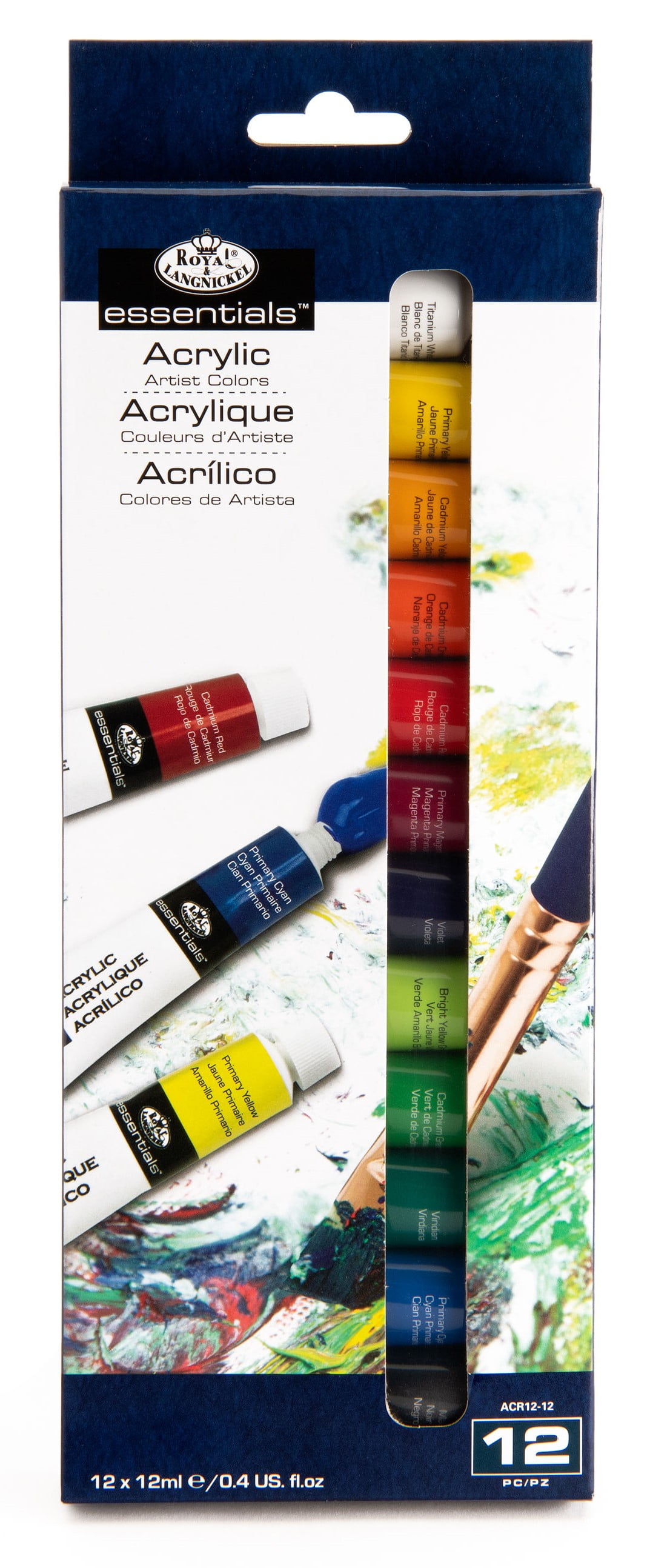 (3 pack) Royal & Langnickel Essentials 12ml 12 Colors Acrylic Artist Paint 12 Pack