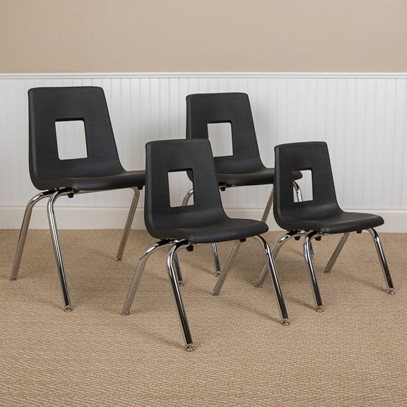 Advantage Black Student Stack School Chair ? 18-inch [ADV-SSC-18BLK]
