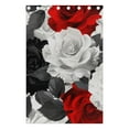 thumbnail image 4 of Red Grey Roses Flowers Black Out Curtains 84 Inch Length Curtains for Sliding Glass Doors Bedroom Living Room 2 Pack, 4 of 6