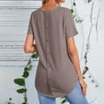 thumbnail image 4 of Mittory Womens Oversized T Shirts Summer Ribbed Knit Cuffed Short Sleeve Tunic Tops Casual Loose Fit Tees, 4 of 7