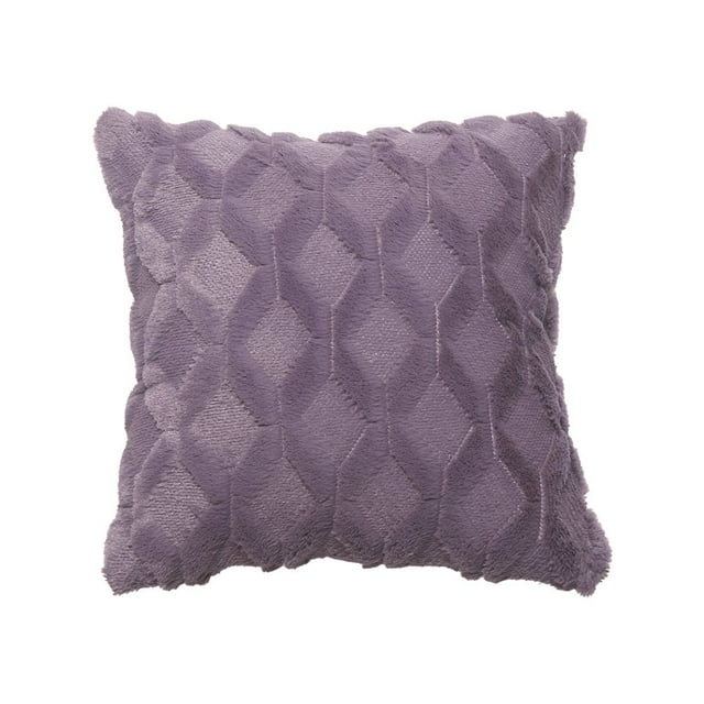 OUSITAID Throw Pillow Cover Geometric Tear Resistant Plush Solid Color Simple Style Cushion Case for Bedroom