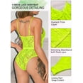 thumbnail image 4 of popiv Women's Sexy Eyelash Lace Bodysuit Corset Top Naughty Snap Crotch Teddy Lingerie,Green，S-2XL, 4 of 7