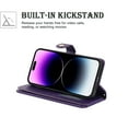 thumbnail image 5 of Dteck Crossbody Wallet Case Compatible with iPhone 11, Premium PU Leather Zipper Folio Wallet with Wrist Strap Shoulder Strap Magnetic Closure Built-in Kickstand Protective Case for iPhone 11,Purple, 5 of 5