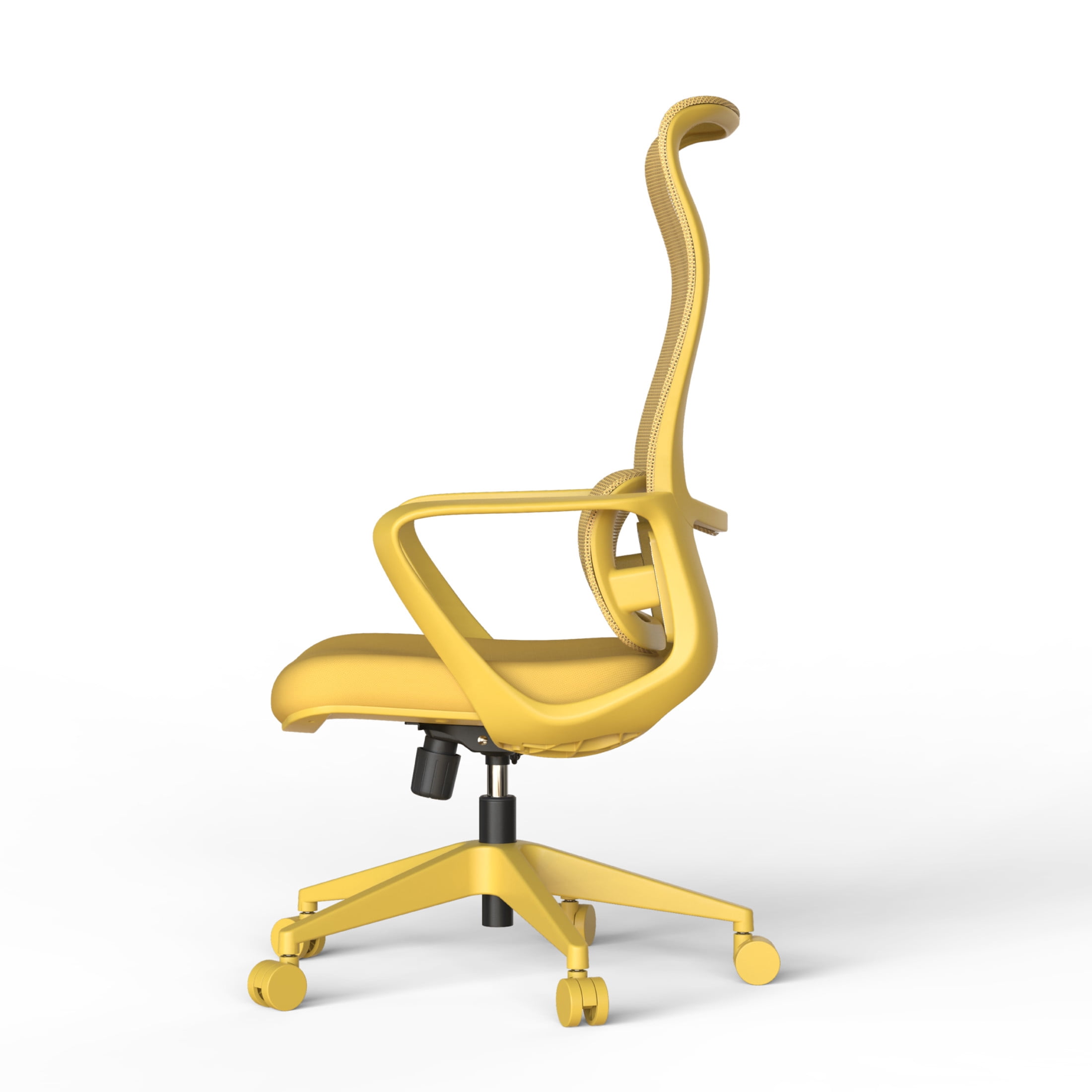 Noble House Ergonomic Mesh Swivel Office Chair, Lifting Multifunction Task Chair with Flip Arms and High-Backrest, Yellow