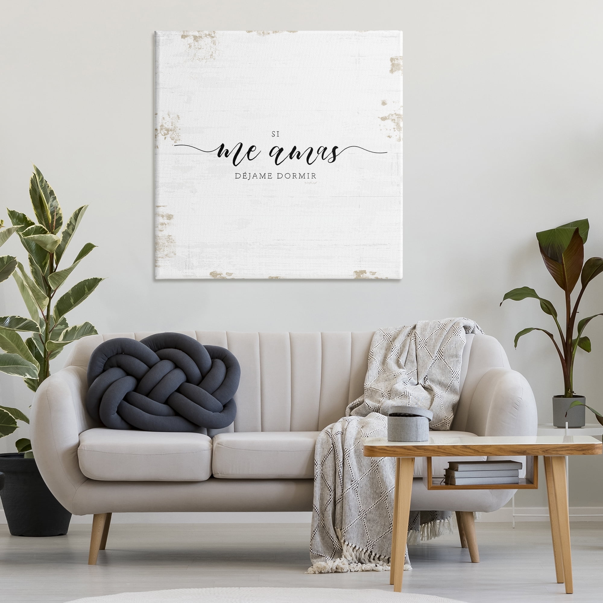 Stupell Industries Si Me Amas Déjame Dormir Inspirational Quotes & Sayings Painting Wrapped Canvas Art Print Wall Art, 36 x 36