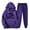 Purple, variant on USSUMA Sweatsuits Hoodies Womens Long Sleeved Pullover Sweatpant Outfits Pocket Drawstring Print Tracksuit Stretch Waist Leisure Jogger Sets Oversized Fitness Workout Fall Suit