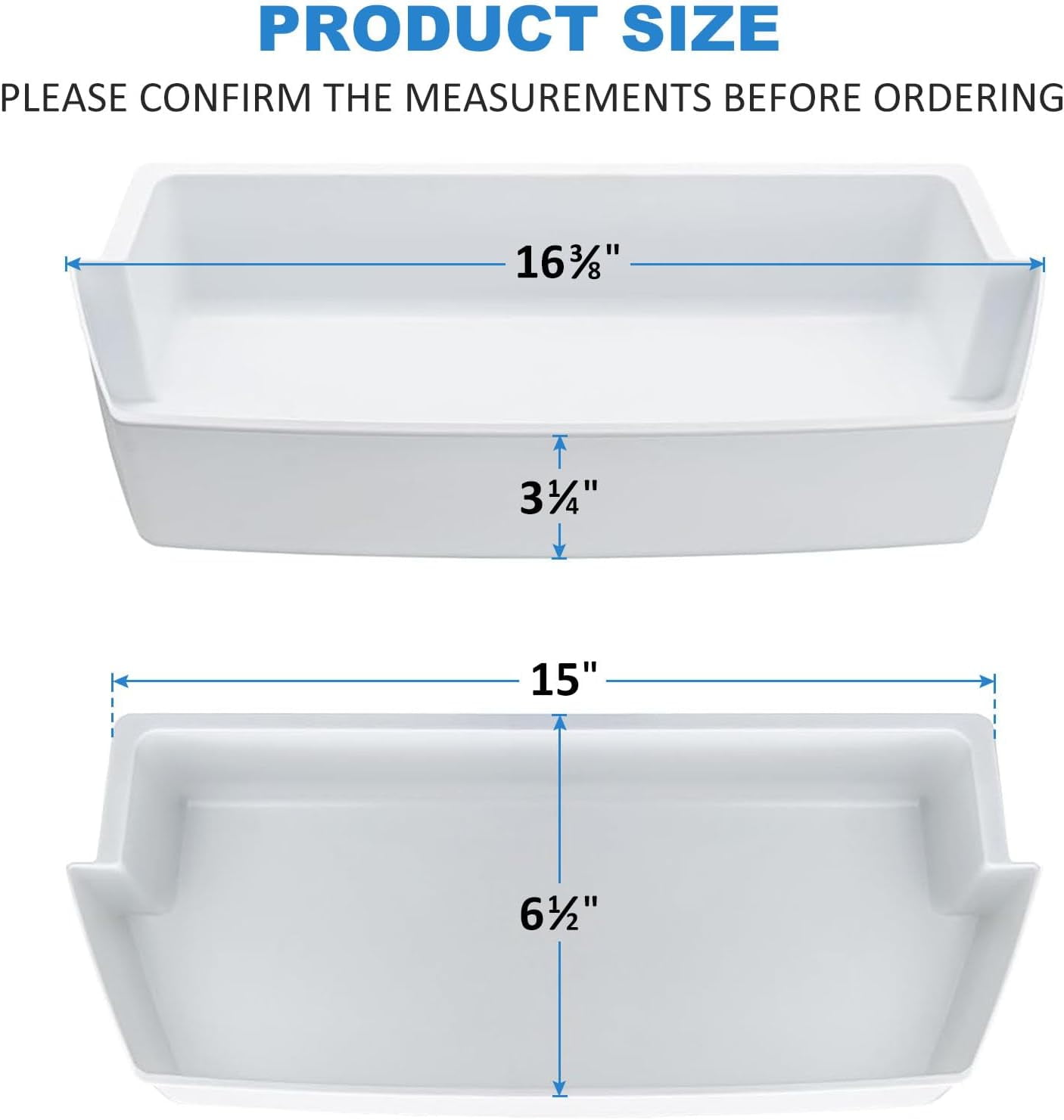 2187172 Door Shelf Bin for Whirlpool Kenmore Amana Frigidaire Fridges Roper Estate Replace WP2187172, AP6006028, 2187194K, PS11739091 AP3853103, AP3853103, PS328468, PS986890, 3046299（2 Pack）