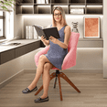 thumbnail image 4 of MoNiBloom Cotton-linen Accent Chair, Modern Upholstered Single Sofa Armchair, for Living Room, Pink, 4 of 10