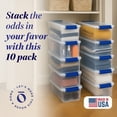 thumbnail image 2 of HOMZ 7.5-Quart Plastic Storage Bins with Latching Lids, Clear/Blue, 10 Pack, 2 of 10