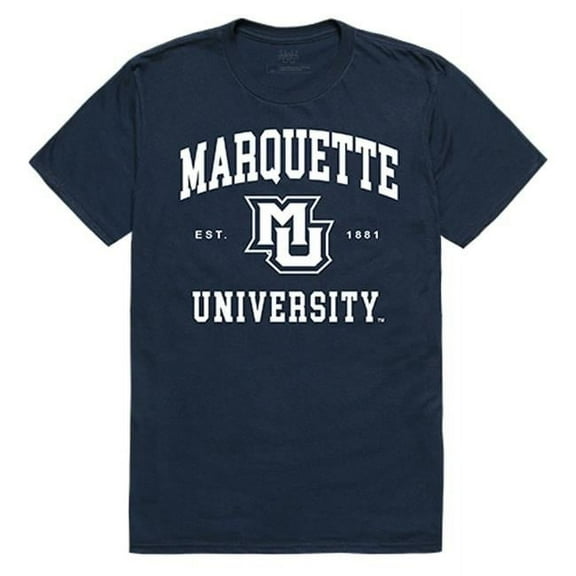 W Republic Apparel 526-130-NVY-01 Marquette University Seal Tee Shirt for Men - Navy, Small
