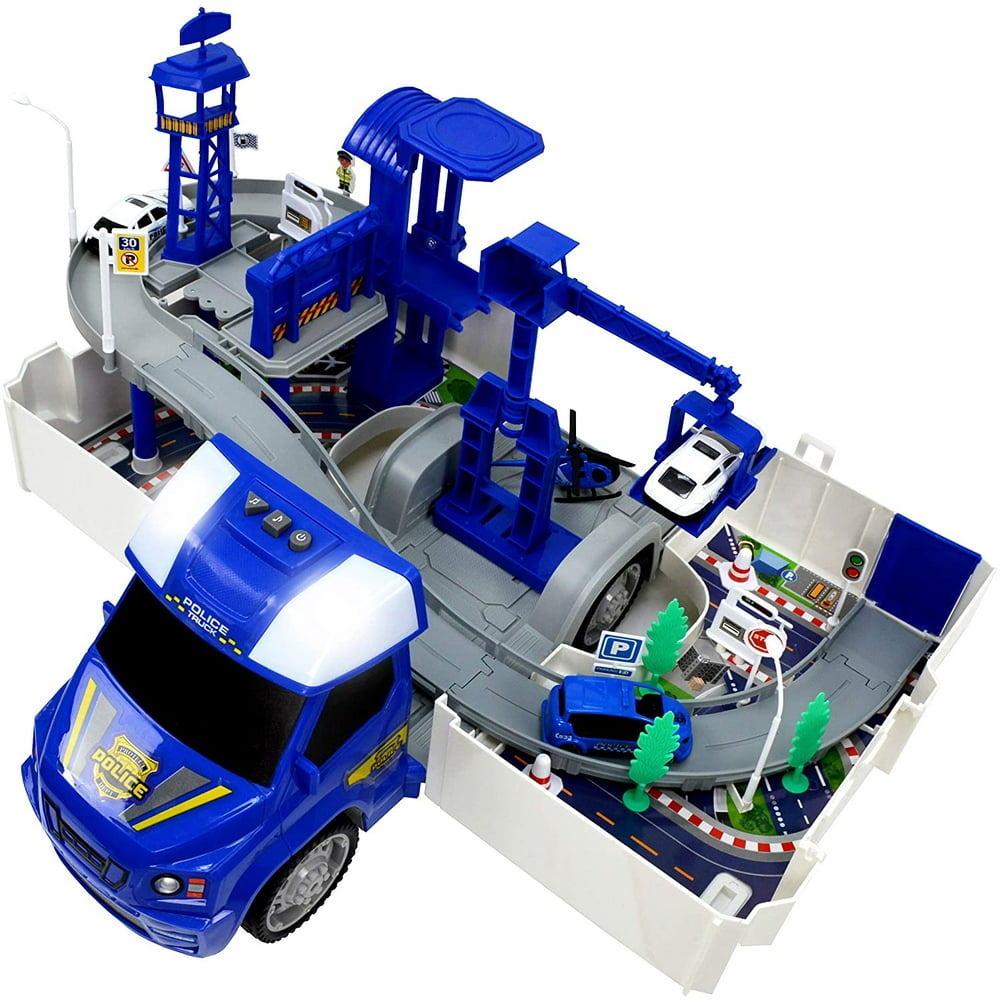 Jimmy's Toys Kids Police Van 2 in 1 Transform Die Cast Race Track