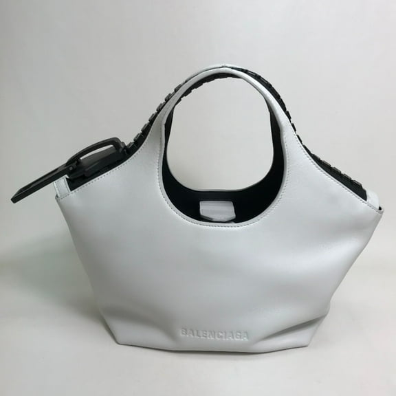 Pre-Owned Balenciaga 661854 2WAY Shoulder Bag Hand Bag White/Black (Good)