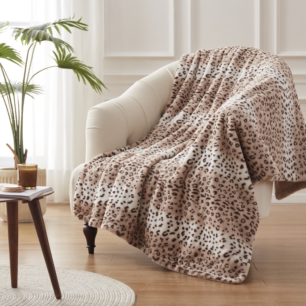 leopard print heated blanket