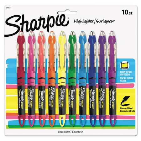 Sharpie Liquid Highlighters Set of 10, Assorted (Best Highlighters For Notes)