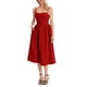 thumbnail image 1 of Vestido midi casual de verano para mujer, sin mangas, sin espalda, vestido de una línea de moda con bolsillos laterales de corte bajo,Red,L, 1 of 6