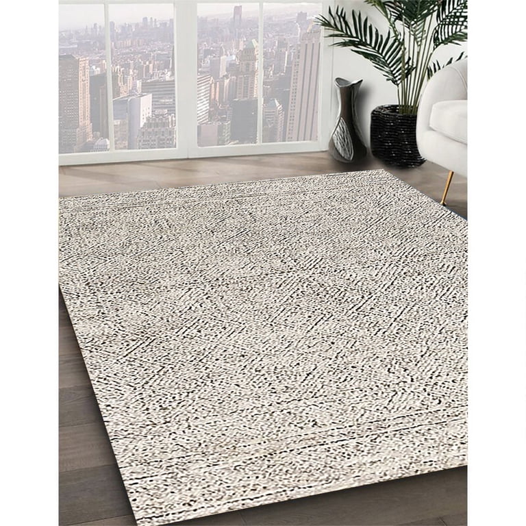 Tapete redondo blanco antiguo y beige 3x5