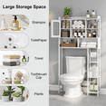 thumbnail image 6 of JOINICE Over-the-Toilet Storage Cabinet with Adjustable Shelf and Doors, White, 6 of 8