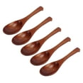 thumbnail image 1 of Cucharas de madera naturales, seguras, cómodas, ligeras, delicadas y resistentes, para mezclar, 5 uds., 1 of 5