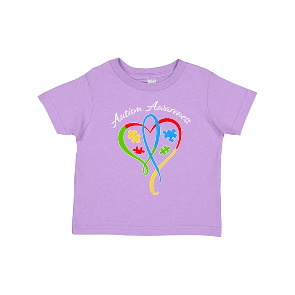 Inktastic Autism Awareness Heart Ribbon and Puzzle Pieces Boys or Girls Toddler T-Shirt