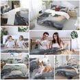 thumbnail image 5 of 3 Piece Gray Marble Duvet Cover Set Queen Size, Microfiber Comforter/Quilt Cover with Corner Ties and 2 Pillowcases, Abstract Modern Ink Painting Ombre All Season Soft Bedding with Zipper Closure, 5 of 8