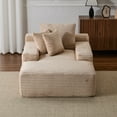thumbnail image 4 of SOULART 47.24" Cloud Couch, Beige Chaise Lounge Chair, Sleeper Sofa for Small Spaces, No Assembly Required with 3 Throw Pillows, 4 of 11