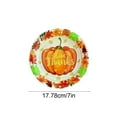 thumbnail image 3 of HASACHYL Thanksgiving Round Paper Plates Disposable Autumns Party Decorations Maple Leaf Pumpkin Print Tableware Suitable For Thanksgiving Holiday Decorations, 3 of 6