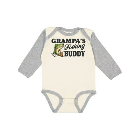 

Inktastic Grampa s Fishing Buddy Gift Baby Boy Long Sleeve Bodysuit