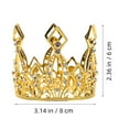 thumbnail image 2 of FRCOLOR 3pcs Golden Crown Cake Topper Tiara Cake Ornaments Dessert Decor Crafts Party Supplies for Birthday Wedding, 2 of 8