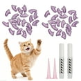 thumbnail image 1 of Uxcell Cat Nail Caps, Cat Claw Covers with Adhesive Glue and Applicators, Kitten Claw Caps Soft Paws, (40 Pcs, S, Crystal Lavender), Intended for Pet Tips /  Nail Covers / Control Paws, 1 of 6