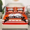 thumbnail image 3 of Football Sheet Set, American Football Sheets Full For Bedroom, Football Team Cool Game Bed Sheets Set Sports Fans Gift - 1 Fitted Sheet 1 Top Sheet 2 Pillowcases (Cincinnati), 3 of 6
