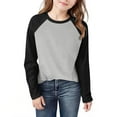 thumbnail image 6 of Favoffer Boys' & Girls' Casual Color-Blocking Long Sleeve Top Crewneck Pullover with Raglan Sleeves Fall Winter Base Clothes Daily Home Photoshoots Holidays Toddler Teen 2-15Y, 6 of 8