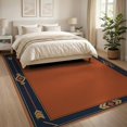 thumbnail image 3 of ODIKA 8'x10' Washable Area Rug Orange Rust Geometric Border Design Art Style with Bold for King Size Bedroom Under Bed, Master Suite, Non-Shedding, Easy Care, 3 of 7